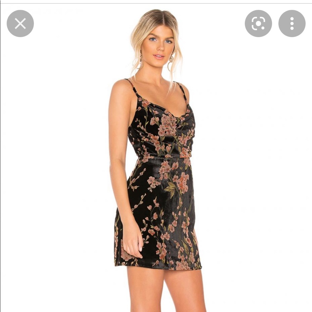 SUPERDOWN- Lena Cowl Mini Dress, Black Floral